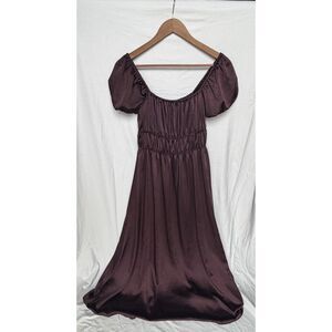 GB Purple Satin Milkmaid Dress